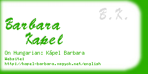 barbara kapel business card